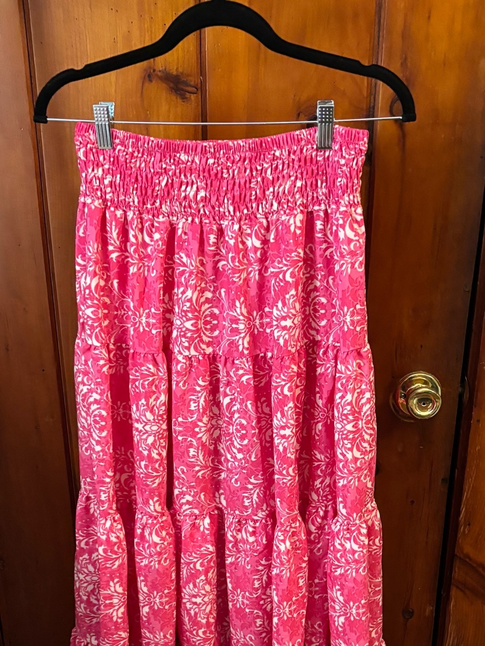 Women’s Pink Tiered Maxi Skirt - Unbranded